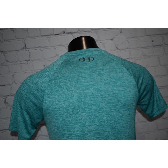 Under Armour Tech Tee Shirt Mens Size Small Performance HeatGear Blue Gym - Picture 4 of 6